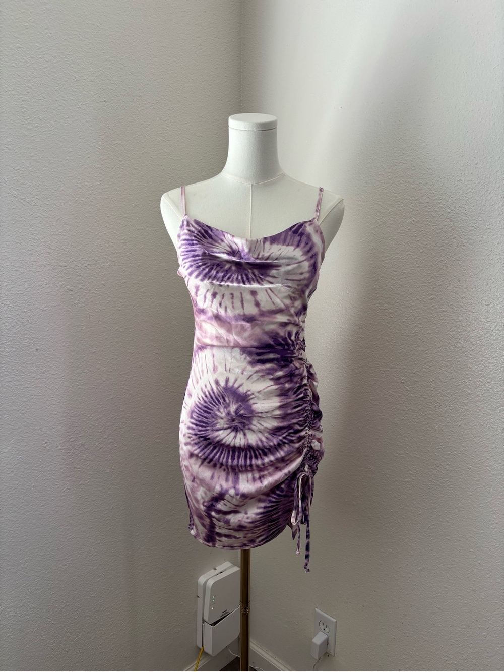 Kendall & Kylie tie dye mini ruched dress (XS)